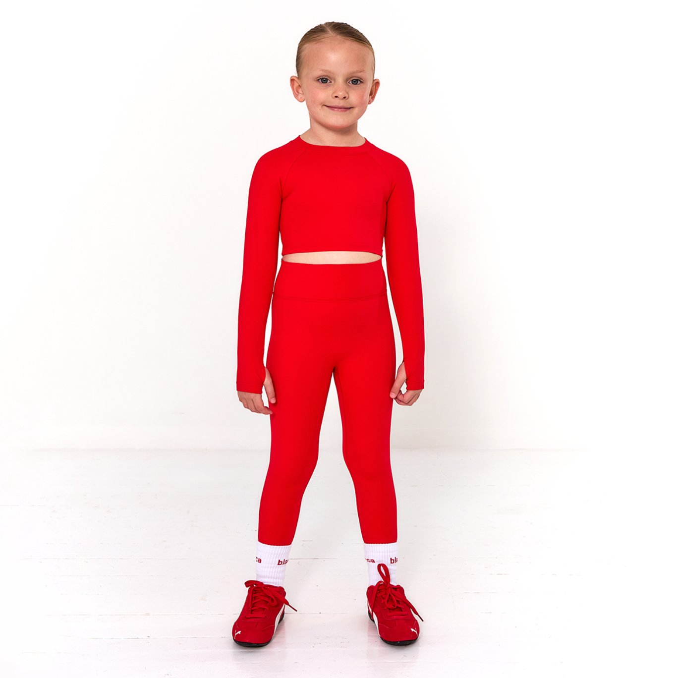 SS25 Blanca Sport Red Crop Top & Leggings Set