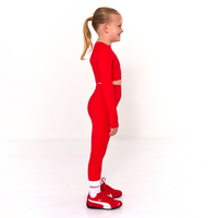 SS25 Blanca Sport Red Crop Top & Leggings Set