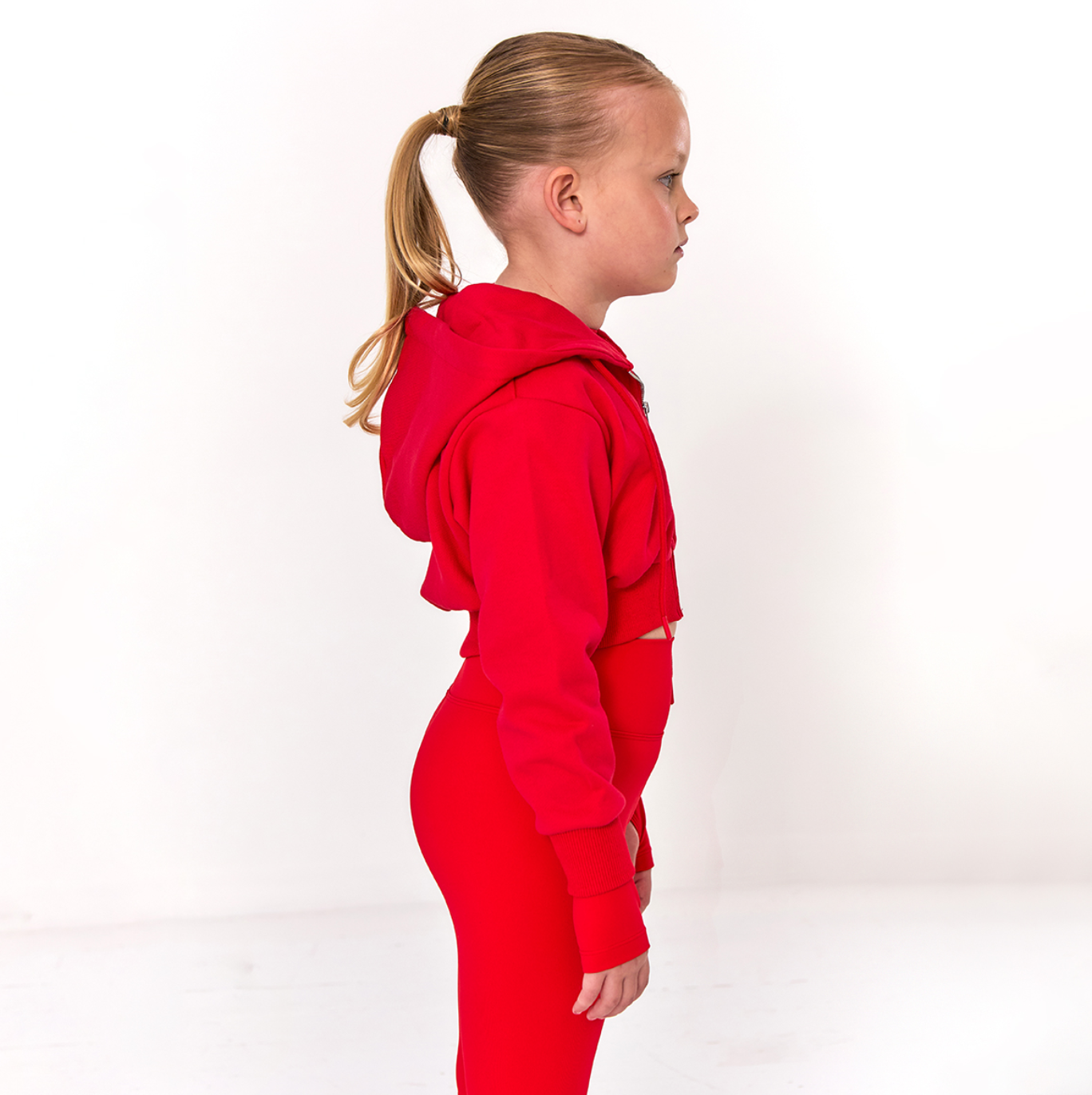 SS25 Blanca Sport Red Crop Zip Hoody