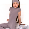 SS25 Blanca Sport Charcoal Cap Sleeve Unitard
