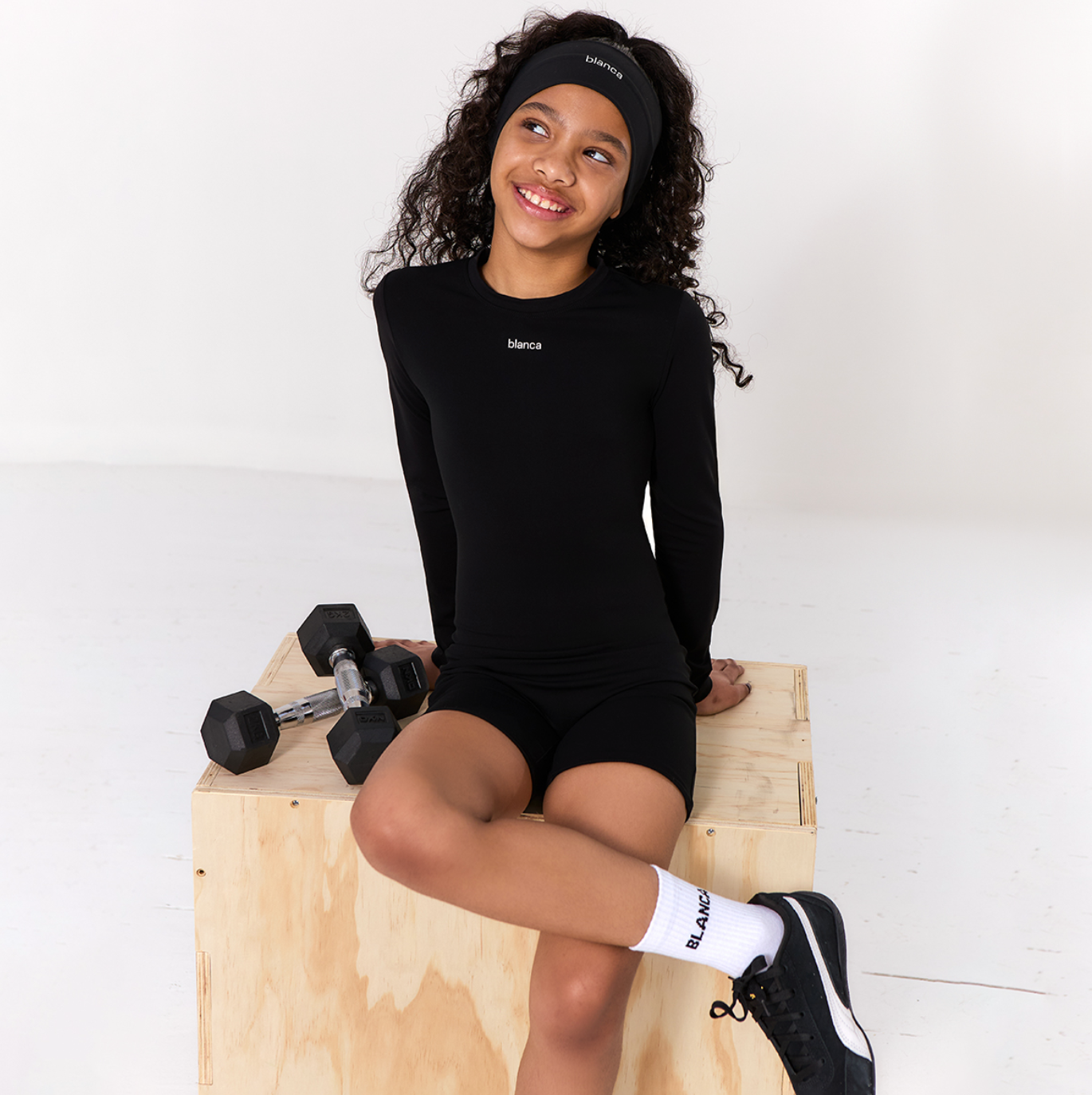 SS25 Blanca Sport Black Long Sleeve Unitard