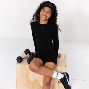 SS25 Blanca Sport Black Long Sleeve Unitard