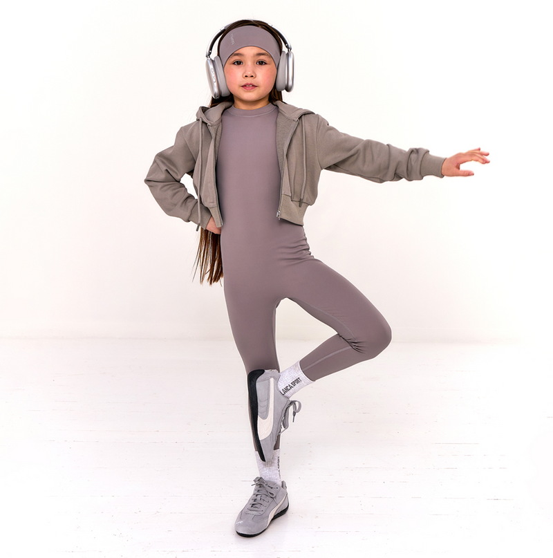 SS25 Blanca Sport Charcoal Crop Zip Hoody