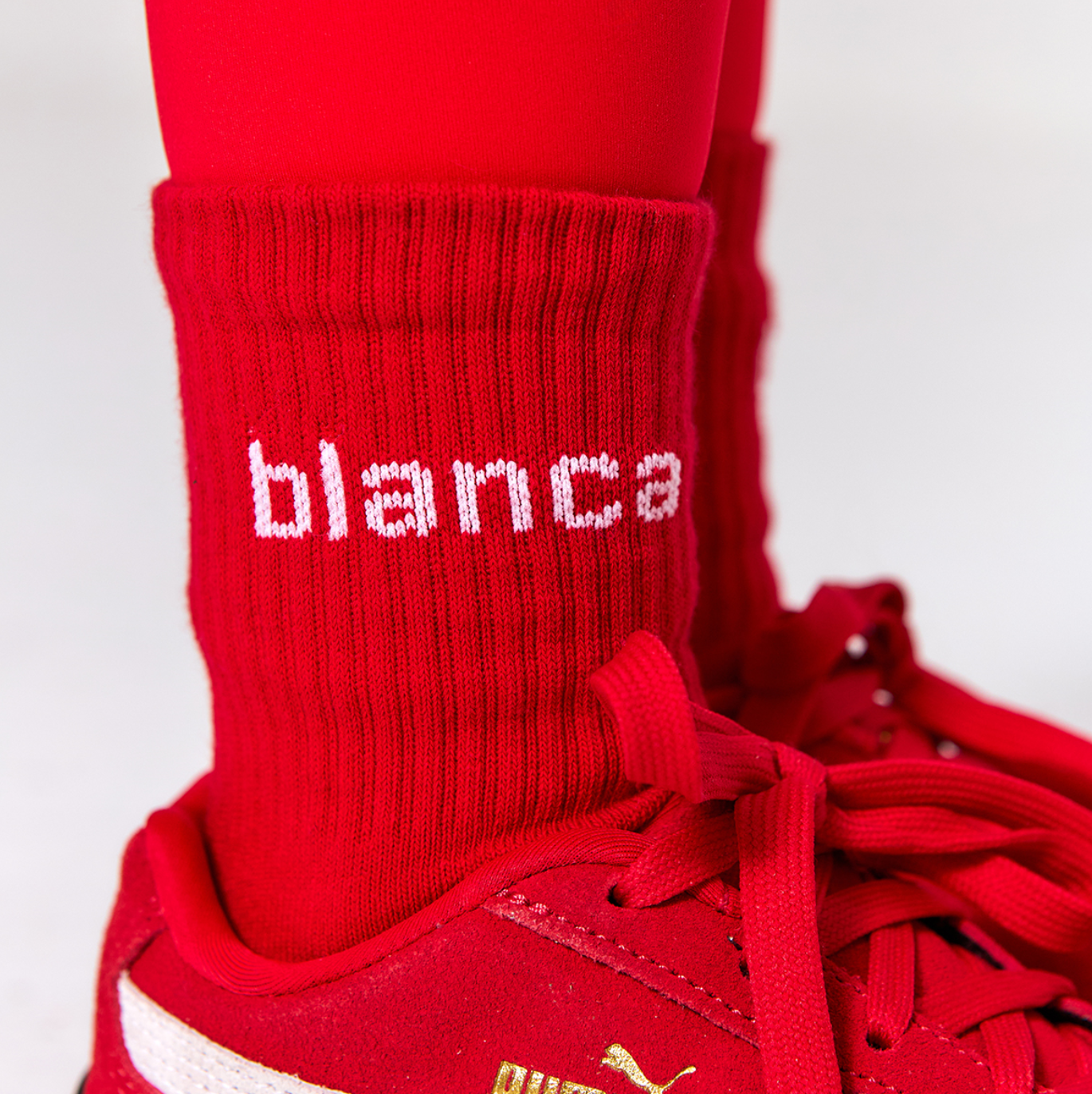 SS25 Blanca Sport Red With White Logo Socks