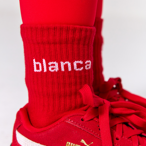 SS25 Blanca Sport Red With White Logo Socks