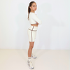 SS25 Blanca Sport Cream & Brown Piping Cycling Shorts Set