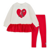 PREORDER AW25 ADee LUCIA White & Red Heart Tulle Leggings Set