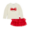 AW25 ADee LAYLA Red & White Bow Tulle Skirt Set