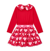 PREORDER AW25 ADee LARA Red White & Pink Heart Print Logo Dress