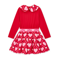 PREORDER AW25 ADee LARA Red White & Pink Heart Print Logo Dress