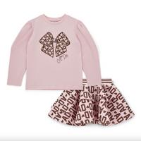 AW25 ADee MILAN Pink Initial Print Skirt Set