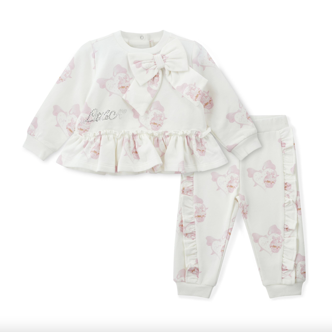 AW25 Little A JASMINE White Bow Frill Tracksuit