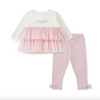 AW25 Little A KAYLA Pink & White Tulle Leggings Set