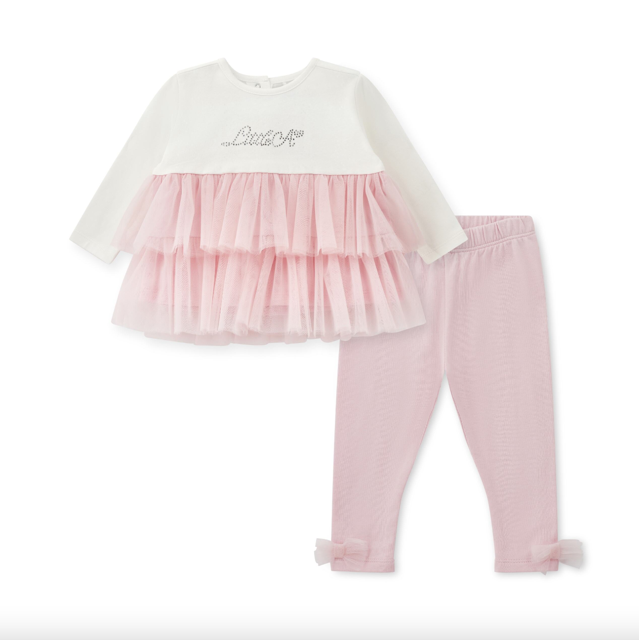 AW25 Little A KAYLA Pink & White Tulle Leggings Set