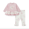 AW25 Little A JADE Pink & White Cupcake Print Leggings Set