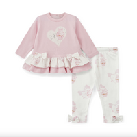 AW25 Little A JADE Pink & White Cupcake Print Leggings Set
