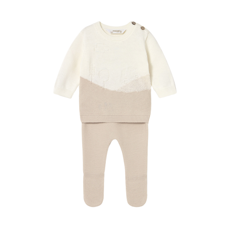 PREORDER AW25 Mayoral Beige Knitted Two Piece Set