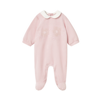 PREORDER AW25 Mayoral Pink Velour Floral Babygrow
