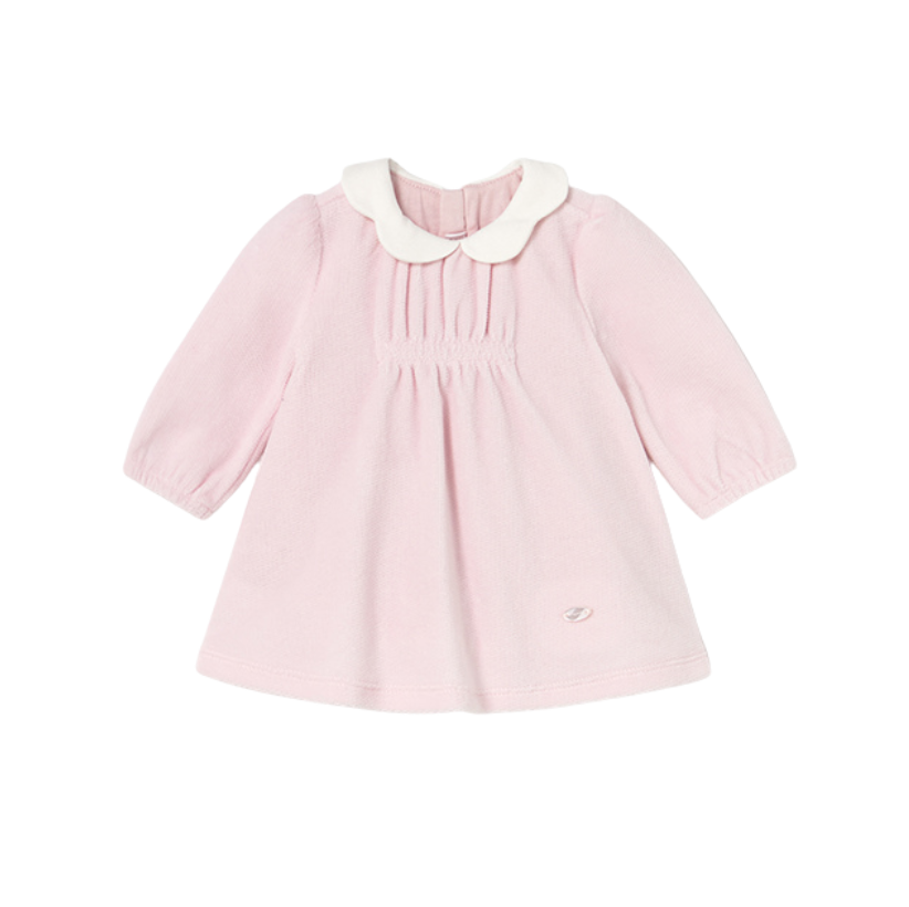AW25 Mayoral Pink & White Scallop Collar Dress