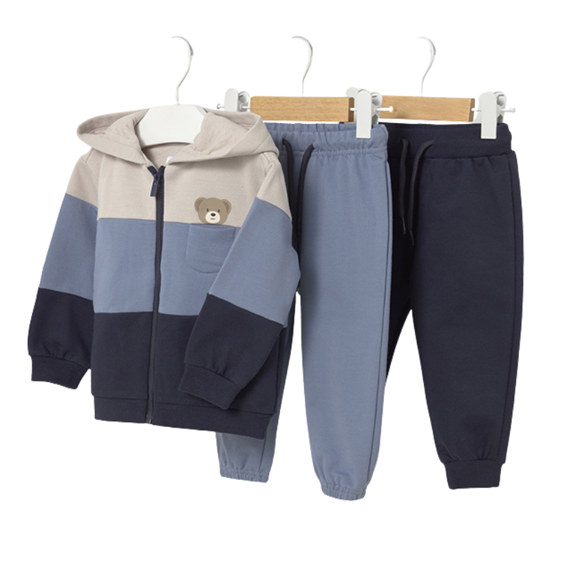 PREORDER AW25 Mayoral Blue Teddy Bear Three Piece Tracksuit