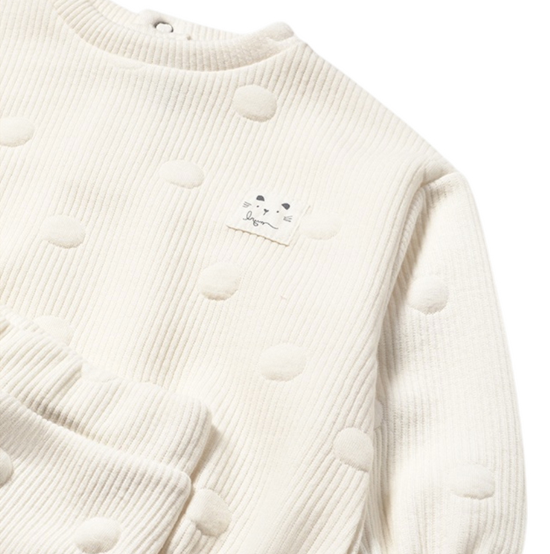 AW25 Mayoral Ivory Spotty Ribbed Tracksuit