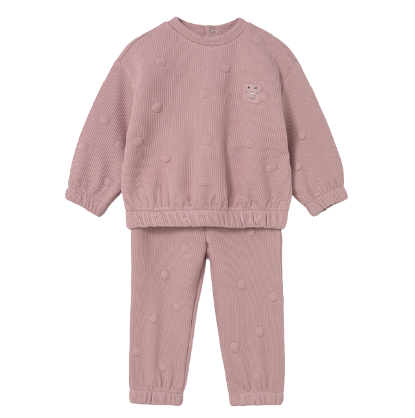 AW25 Mayoral Pink Spotty Ribbed Tracksuit