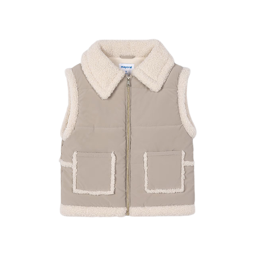 AW25 Mayoral Beige Fleece Gilet