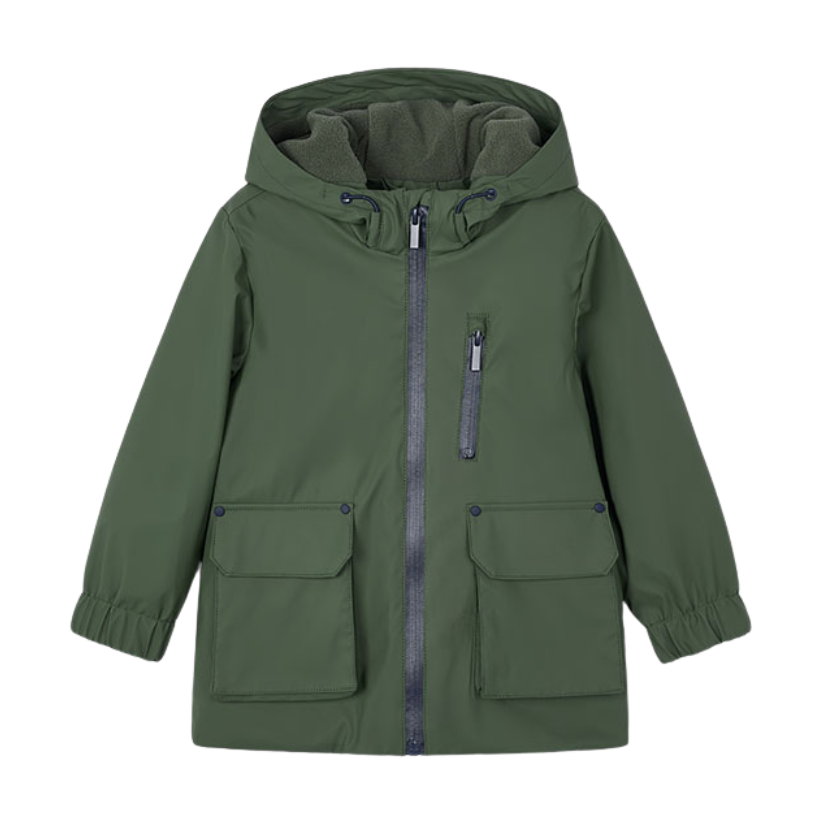 AW25 Mayoral Green Zipper Raincoat