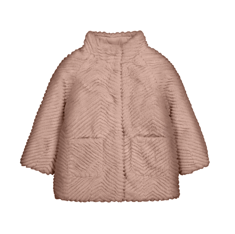 AW25 Mayoral Pink Faux Fur Coat