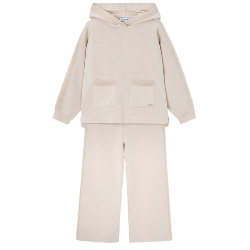 PREORDER AW25 Mayoral Beige Wide Leg Hoody Tracksuit