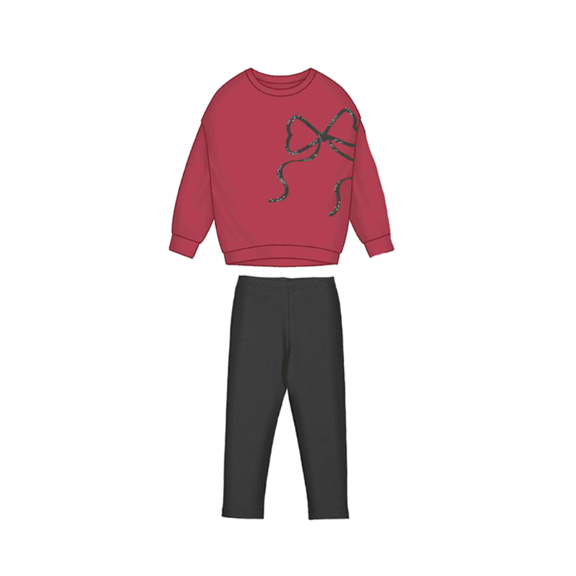 AW25 Mayoral Red Bow Leggings Set