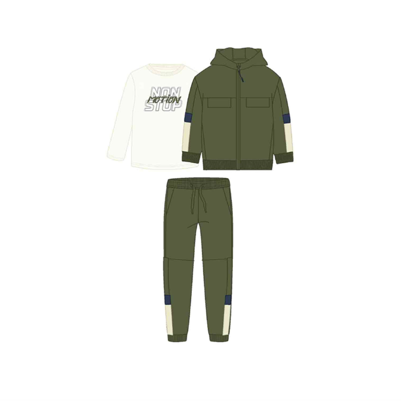 AW25 Mayoral Green 'Non Stop Motion' Three Piece Tracksuit