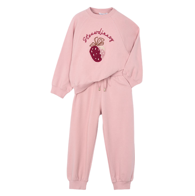 PREORDER AW25 Mayoral Pink 'Strawdinary' Strawberry Tracksuit