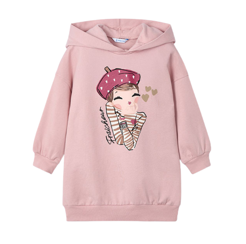 AW25 Mayoral Pink 'Fraicheur' Girl Hoody Dress