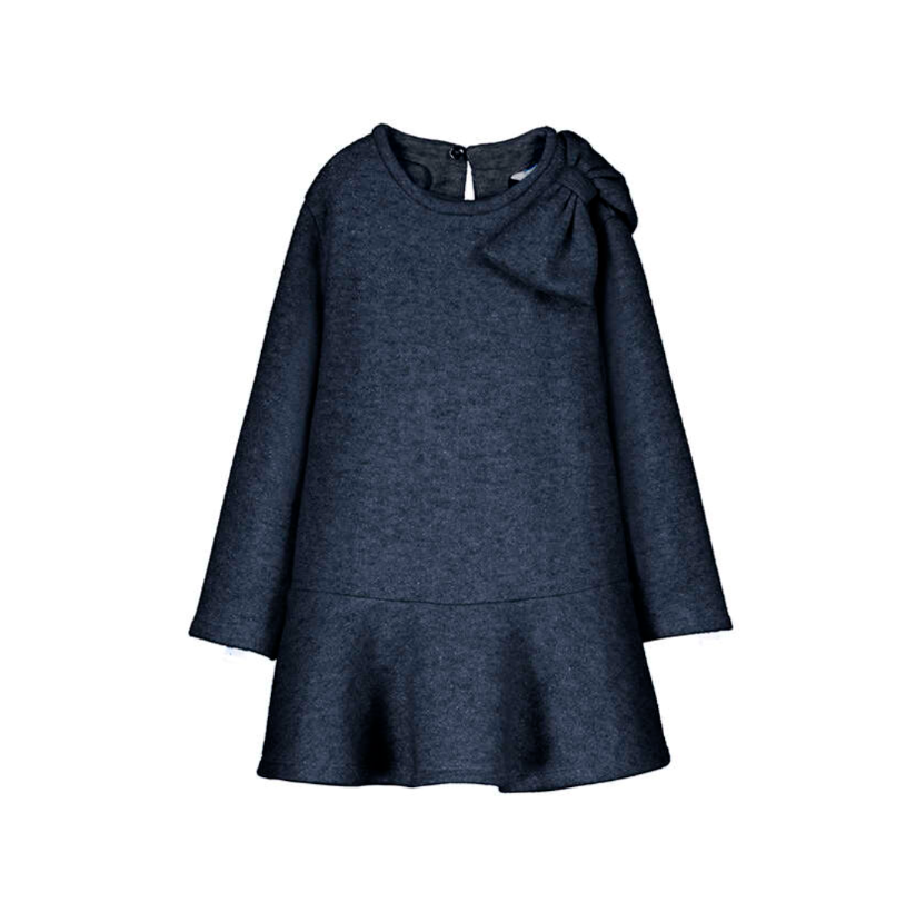 PREORDER AW25 Mayoral Navy Long Sleeve Bow Dress
