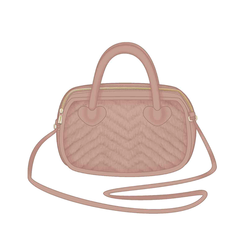 AW25 Mayoral Pink Faux Fur Handbag