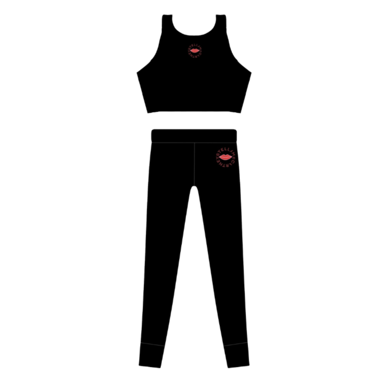 PREORDER AW25 Stella McCartney Black Red & Pink Lips Sleeveless Leggings Set