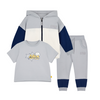 AW25 Mitch & Son KAYDEN & KEANU Grey Navy & White Colour Block Three Piece Zipper Tracksuit