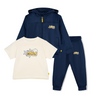 AW25 Mitch & Son KEV & KEANU Navy Blue & White Three Piece Zipper Tracksuit