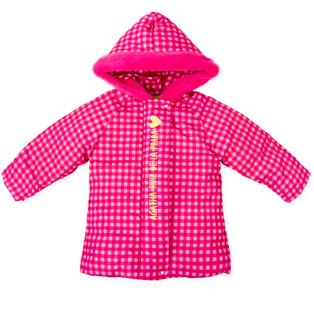 PREORDER AW25 Agatha Ruiz De La Prada Baby Pink & Yellow Checked Coat