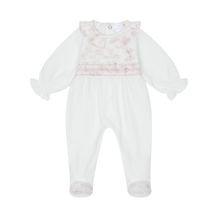AW25 Deolinda Pink & White Patterned Babygrow