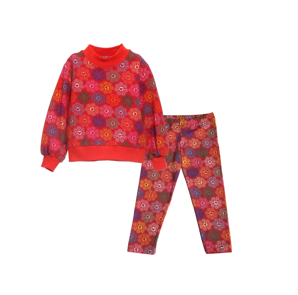 AW25 Agatha Ruiz De La Prada Junior Orange Multicoloured Heart Print Leggings Set