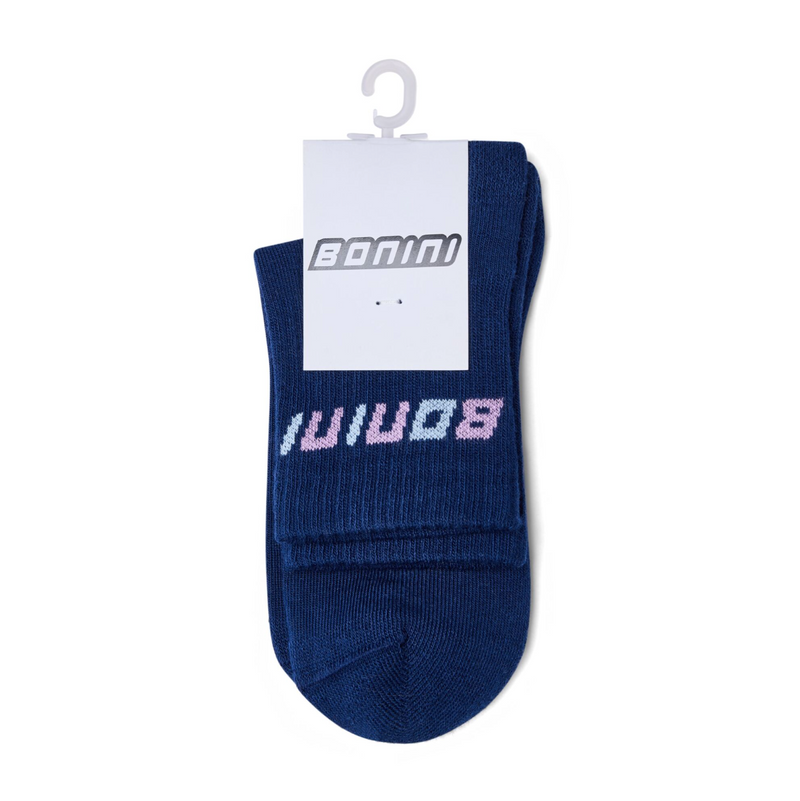 AW25 Bonini TWIRL Navy Blue & Purple Logo Sport Socks