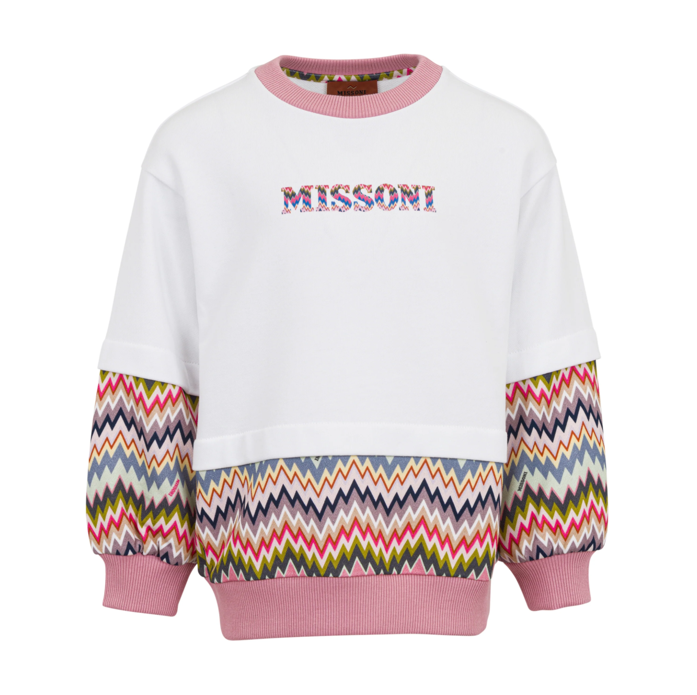 AW25 Missoni White Multicoloured Chevron Sweatshirt