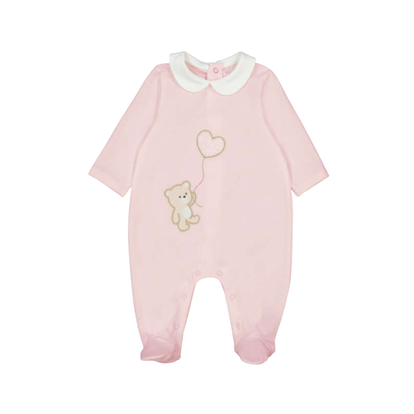 SS26 Mayoral Pink Teddy Heart Balloon Babygrow