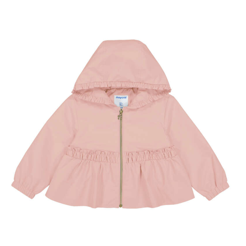 PREORDER SS26 Mayoral Pink Frill Hooded Windbreaker Jacket