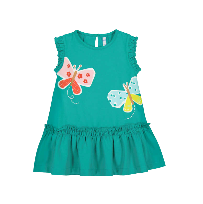 SS26 Mayoral Green Butterfly Frill Dress
