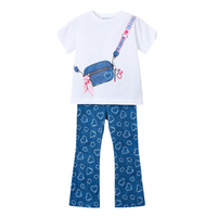 SS26 Mayoral Blue 'Trendy' Handbag Flares Set