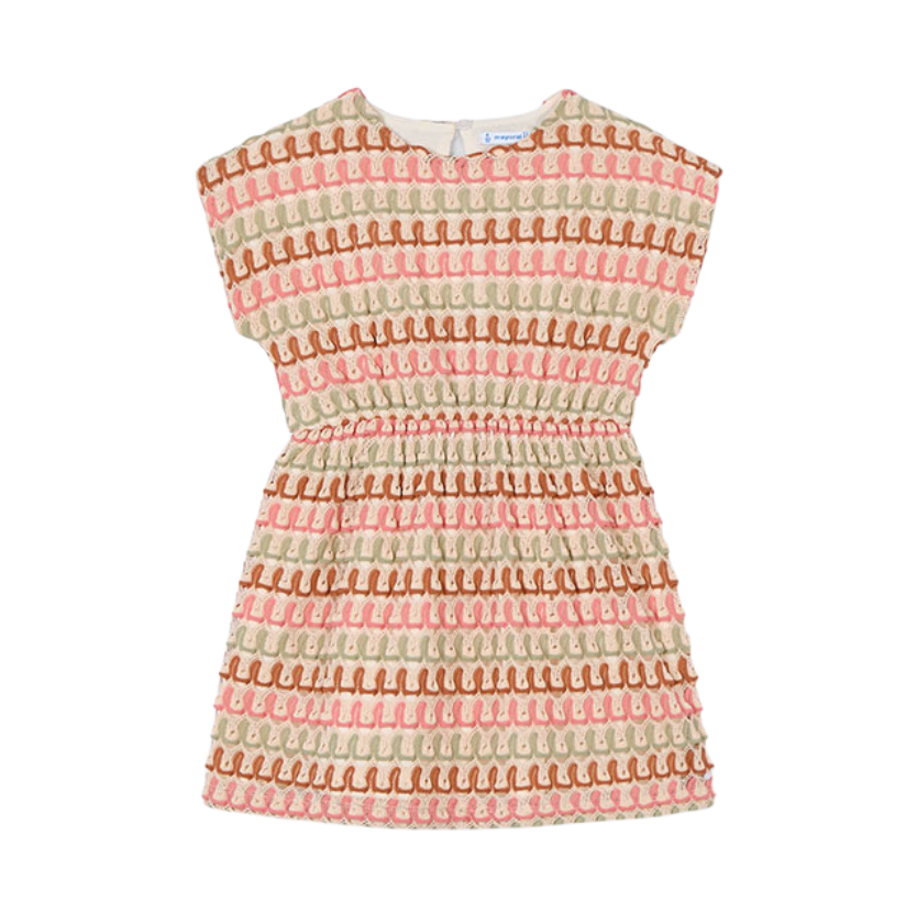 SS26 Mayoral Orange Multicoloured Knit Dress