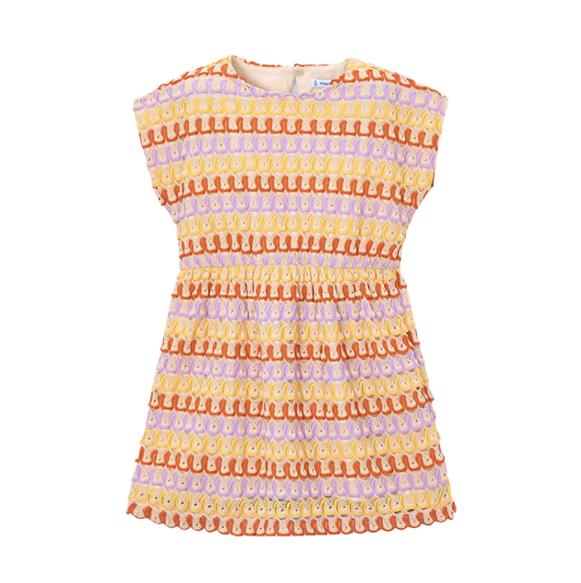 SS26 Mayoral Purple Multicoloured Knit Dress